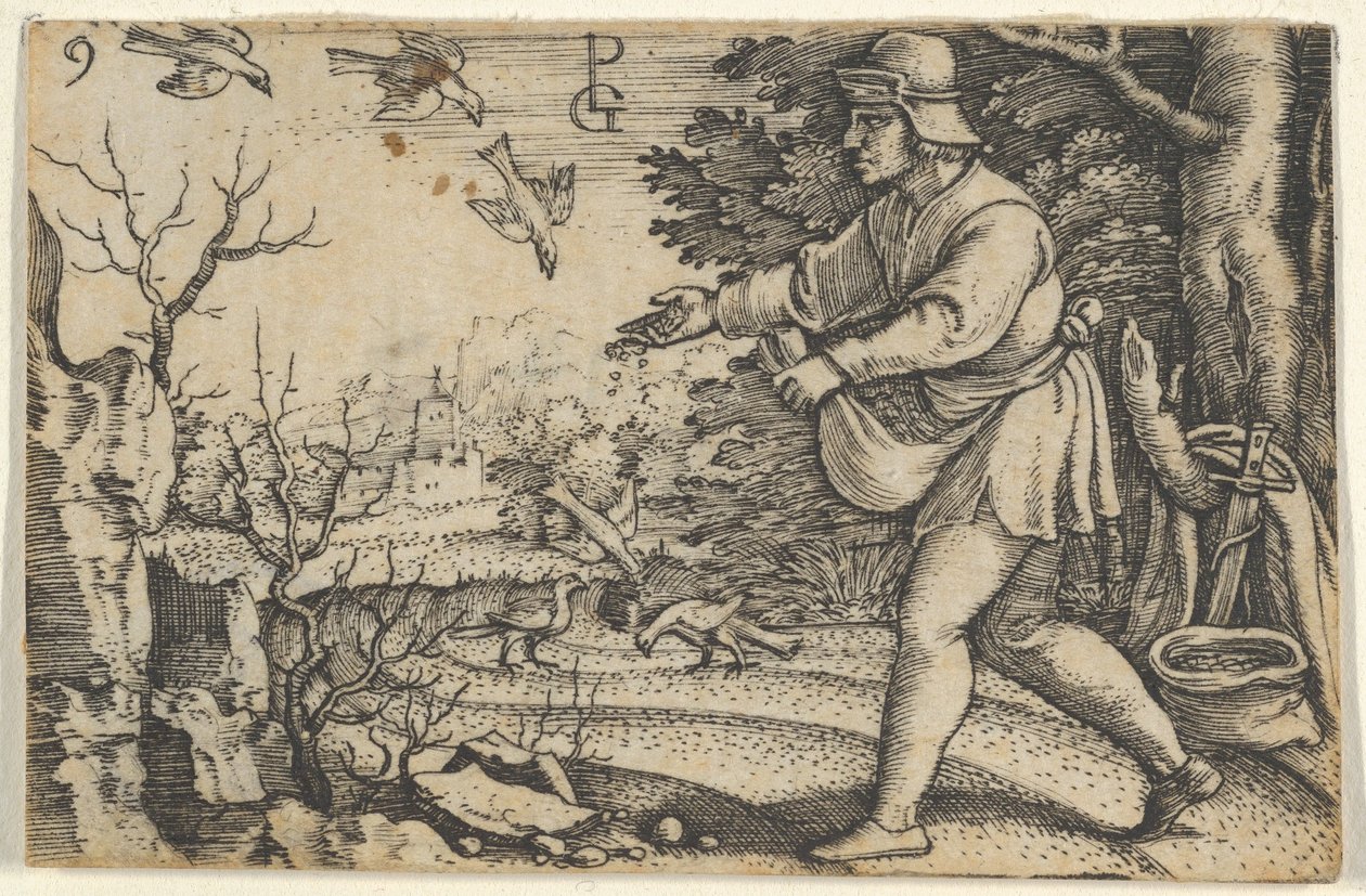 Lignelsen om sædemanden, fra Historien om Kristus, 1534-35. af Georg Pencz