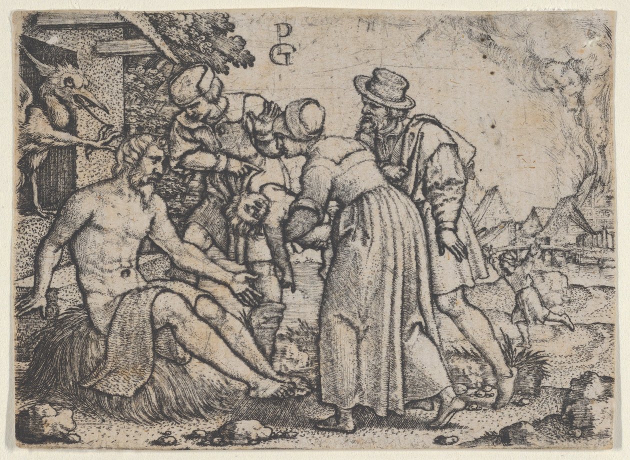 Forfølgelsen af Job. af Georg Pencz
