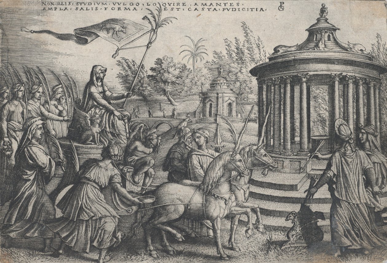 Kyskhedens triumf på kærligheden, fra Petrarkas triumfer. af Georg Pencz