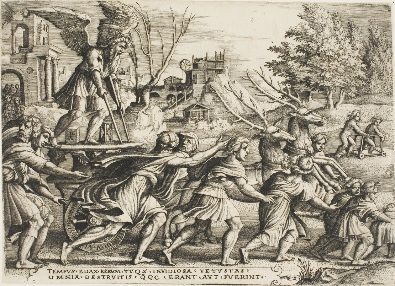 The Triumph of Time, plade fire fra The Triumphs of Petrarch af Georg Pencz