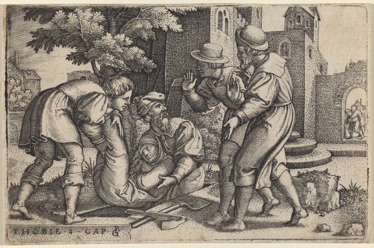 Tobias begraver et af Israels børn af Georg Pencz