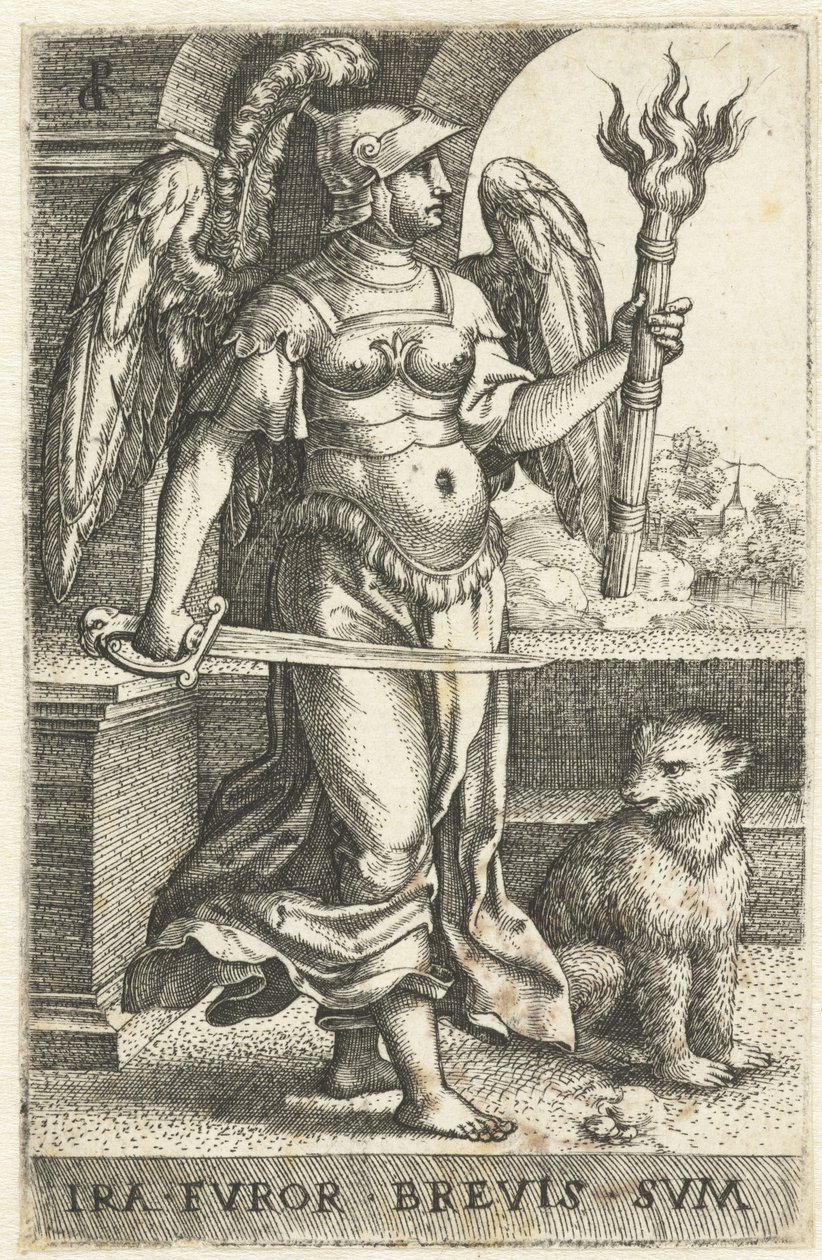 vrede (Ira) Ira fvor brevis svm (titel på objekt) Seven Deadly Sins (serietitel) af Georg Pencz