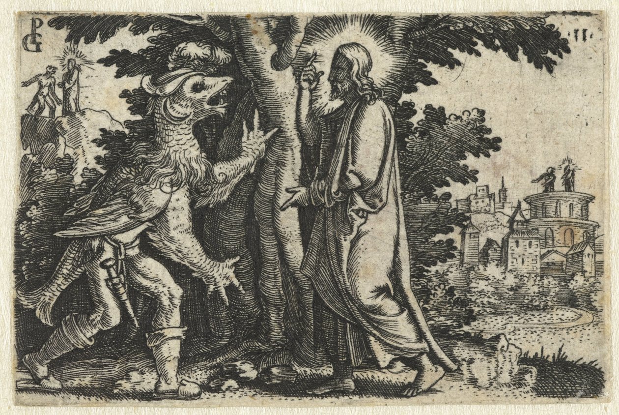 Kristi fristelse af Djævelen Life of Christ (serietitel) af Georg Pencz