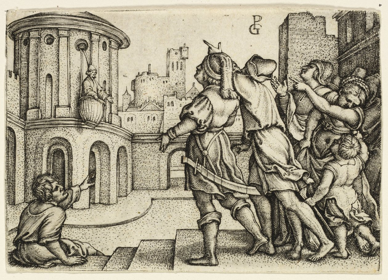 Tryllekunstneren Virgil hænger i kurven af Georg Pencz