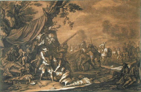Transport af sårede efter slaget af Georg Philipp I (after) Rugendas