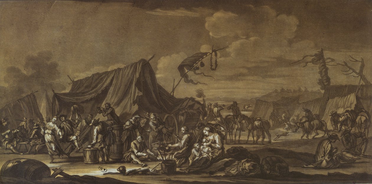 Hærens lejr, 1694 af Georg Philipp I Rugendas