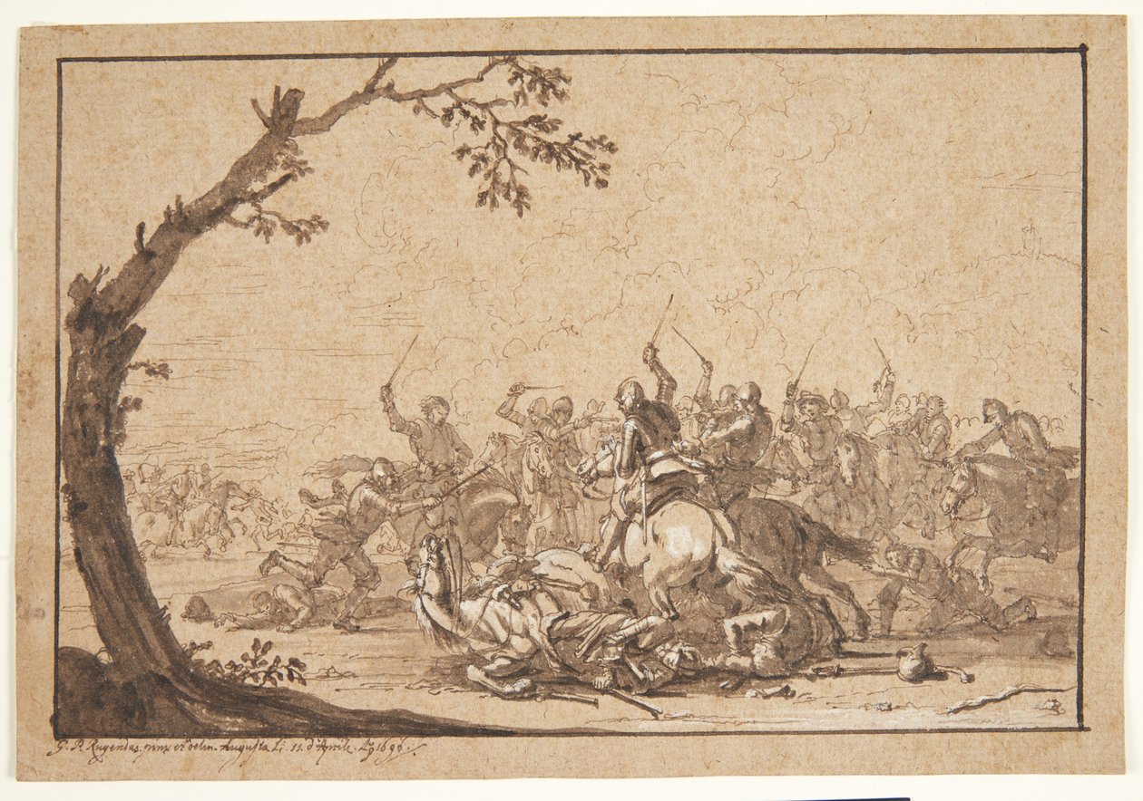 Rytterfægtning af Georg Philipp Rugendas