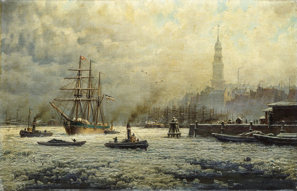 Hamborgs havn, 1893 af Georg Schmitz