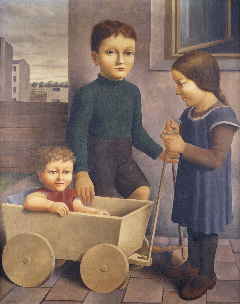 Tre børn; Tre børn, 1926 af Georg Schrimpf
