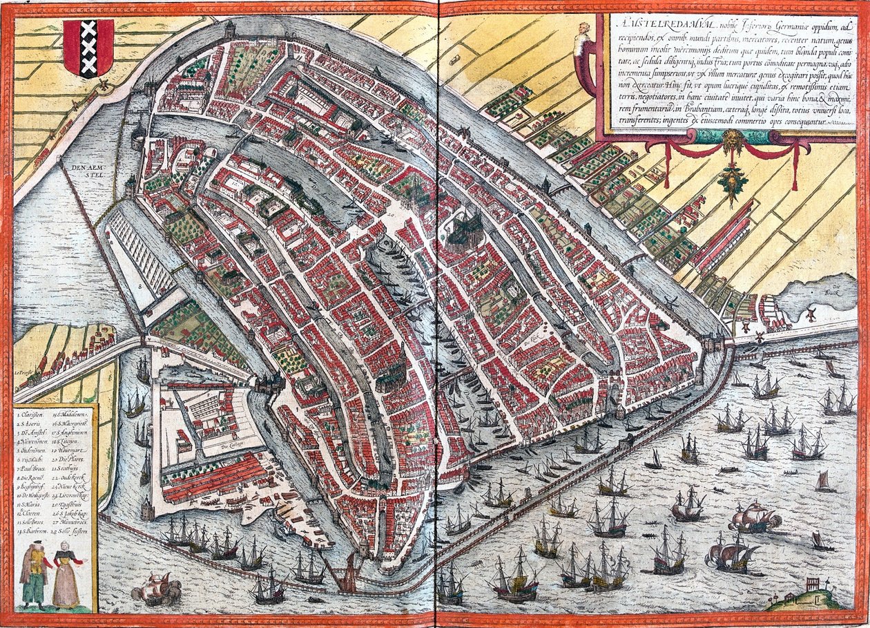 Amsterdam, Holland af Georg and Hogenberg Franz (1535 90) Braun