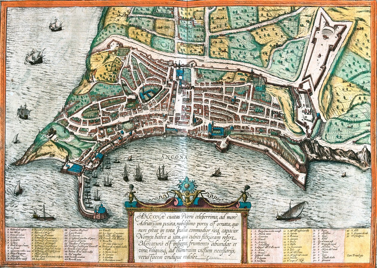 Ancona, Italien af Georg and Hogenberg Franz (1535-90) Braun