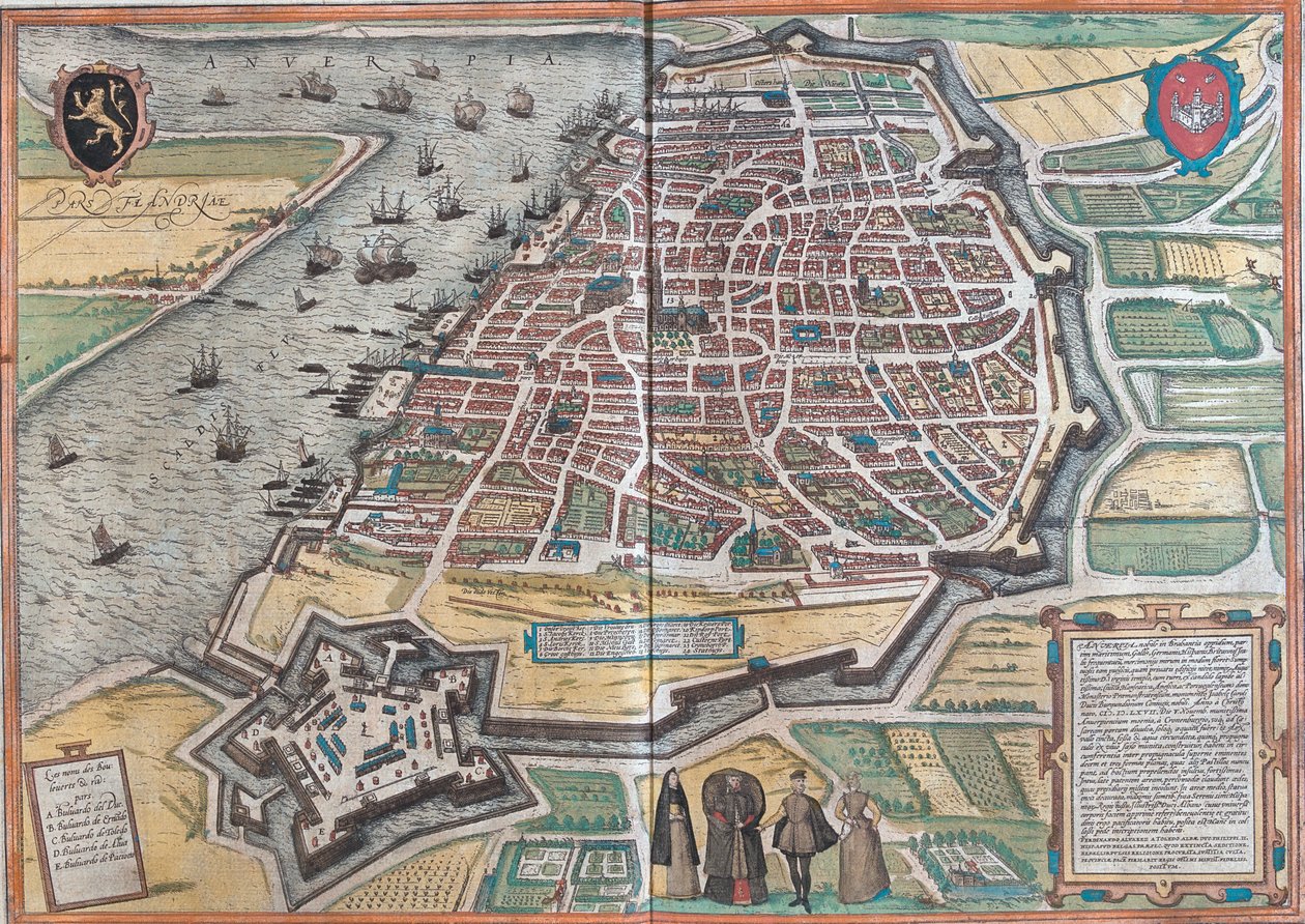Antwerpen, Belgien af Georg and Hogenberg Franz (1535 90) Braun