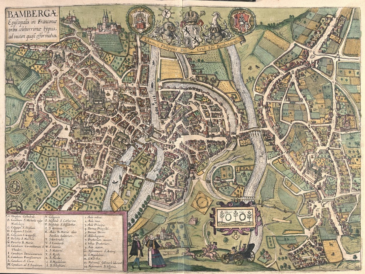 Bambergen (Tyskland) (gravering af Georg Braun and Hogenberg Franz