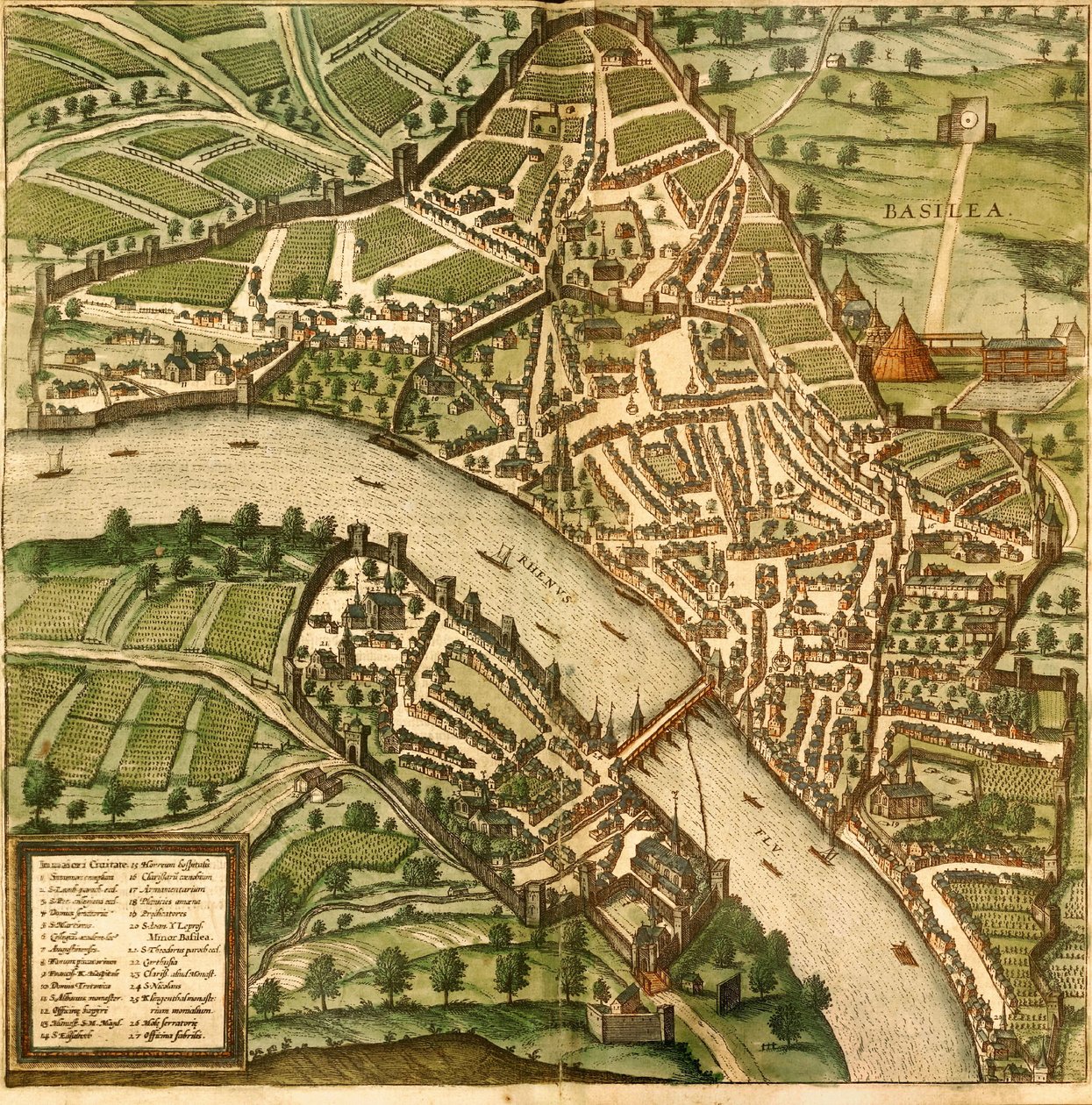 Basel, Basel, Schweiz af Georg and Hogenberg Franz (1535 90) Braun