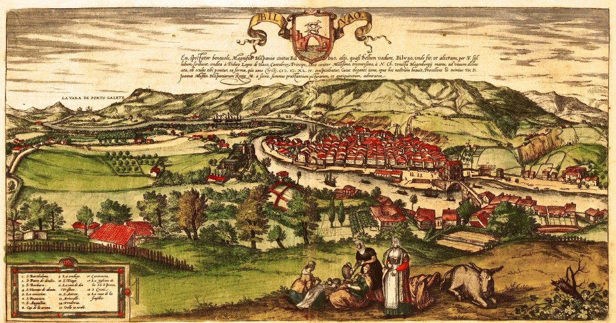 Bilbao af Georg and Hogenberg Franz (1535 90) Braun
