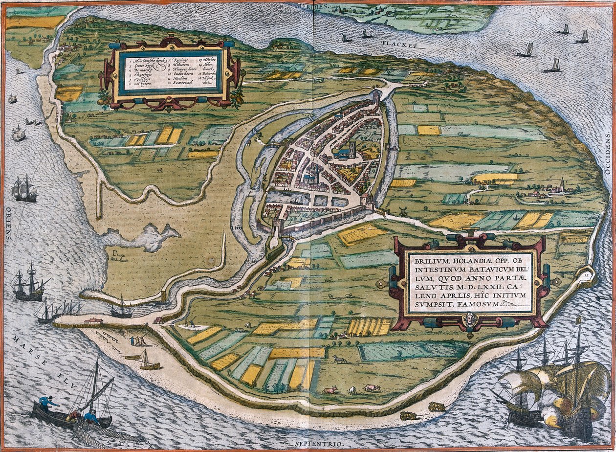 Brielle, Holland af Georg and Hogenberg Franz (1535 90) Braun