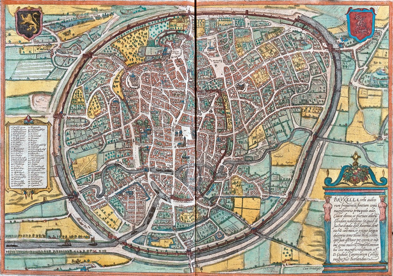 Bruxelles, Belgien af Georg and Hogenberg Franz (1535-90) Braun