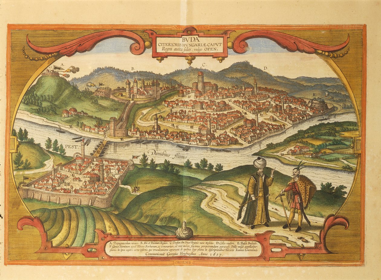 Budapest fra World Cities af Georg Braun af Georg Braun and Hogenberg Franz
