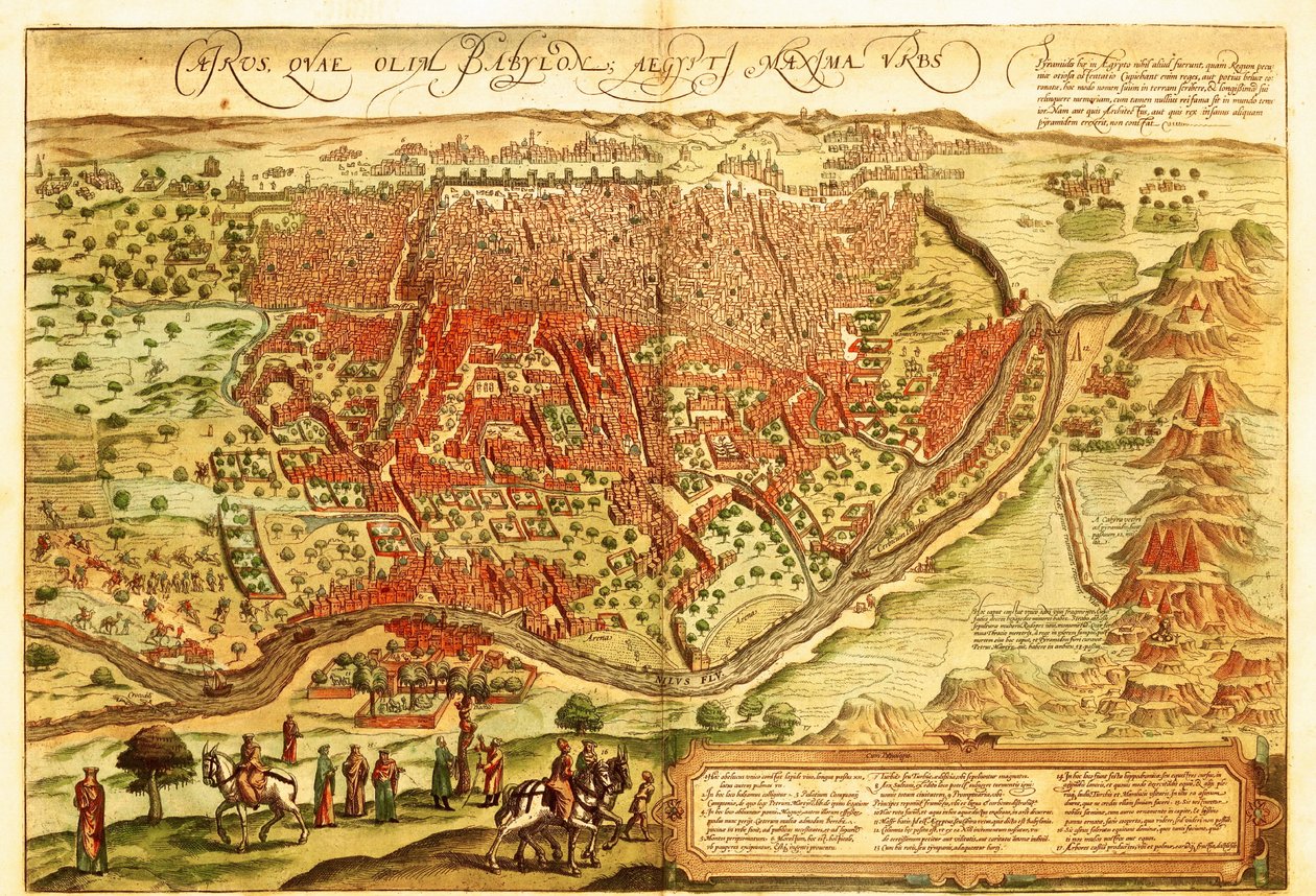 Cairo, Egypten af Georg and Hogenberg Franz (1535 90) Braun