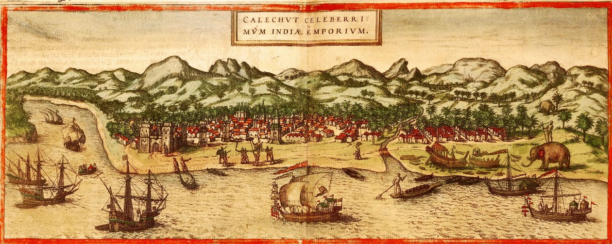Calicut af Georg and Hogenberg Franz (1535 90) Braun
