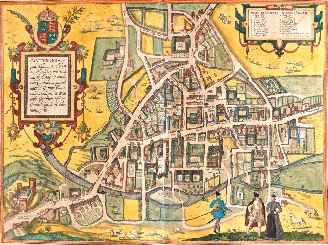 Cambridge, Storbritannien af Georg and Hogenberg Franz (1535 90) Braun