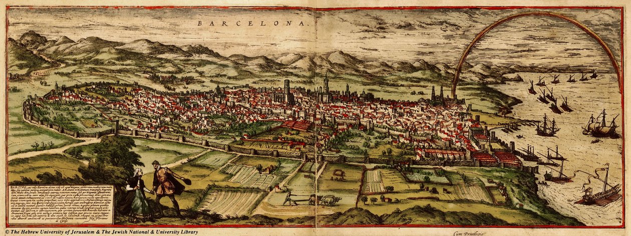Catalon Town af Georg and Hogenberg Franz (1535 90) Braun