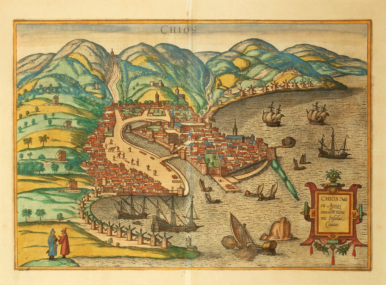 Chios fra Cities of the World af Georg Braun af Georg Braun and Hogenberg Franz