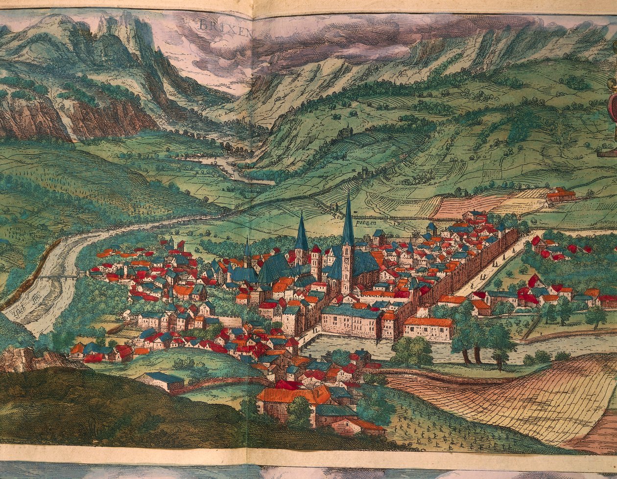City of Bressanone, fra Cities of the World af Georg Braun af Georg Braun and Hogenberg Franz