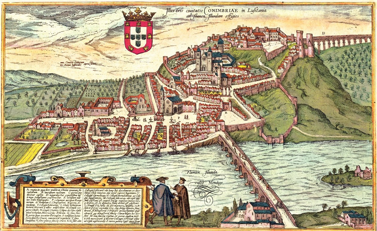 Coimbra, Portugal af Georg and Hogenberg Franz (1535 90) Braun