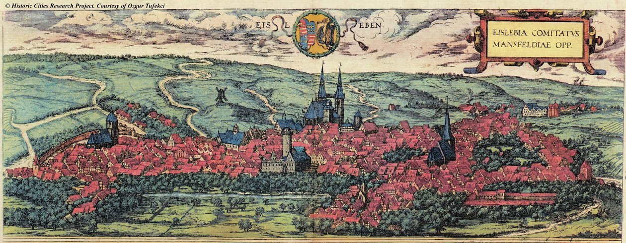 Eisleben i Sachsen af Georg and Hogenberg Franz (1535 90) Braun