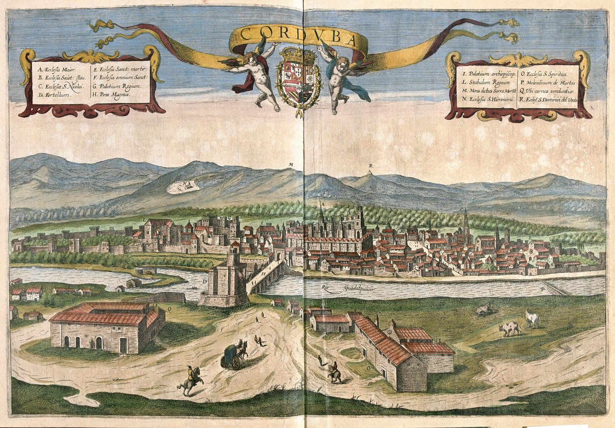 Fontainebleau, Frankrig (gravering af Georg Braun and Hogenberg Franz