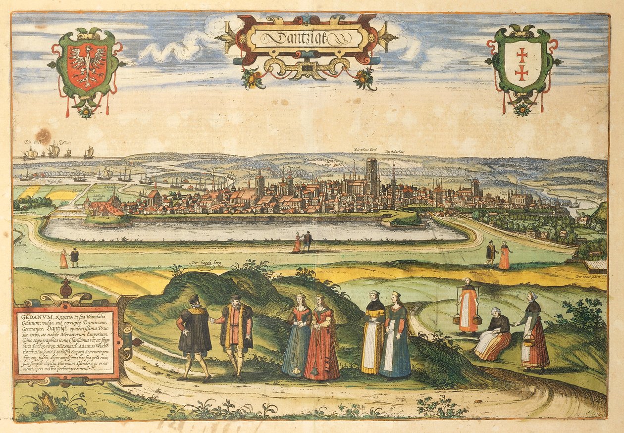 Gdansk fra World Cities af Georg Braun af Georg Braun and Hogenberg Franz