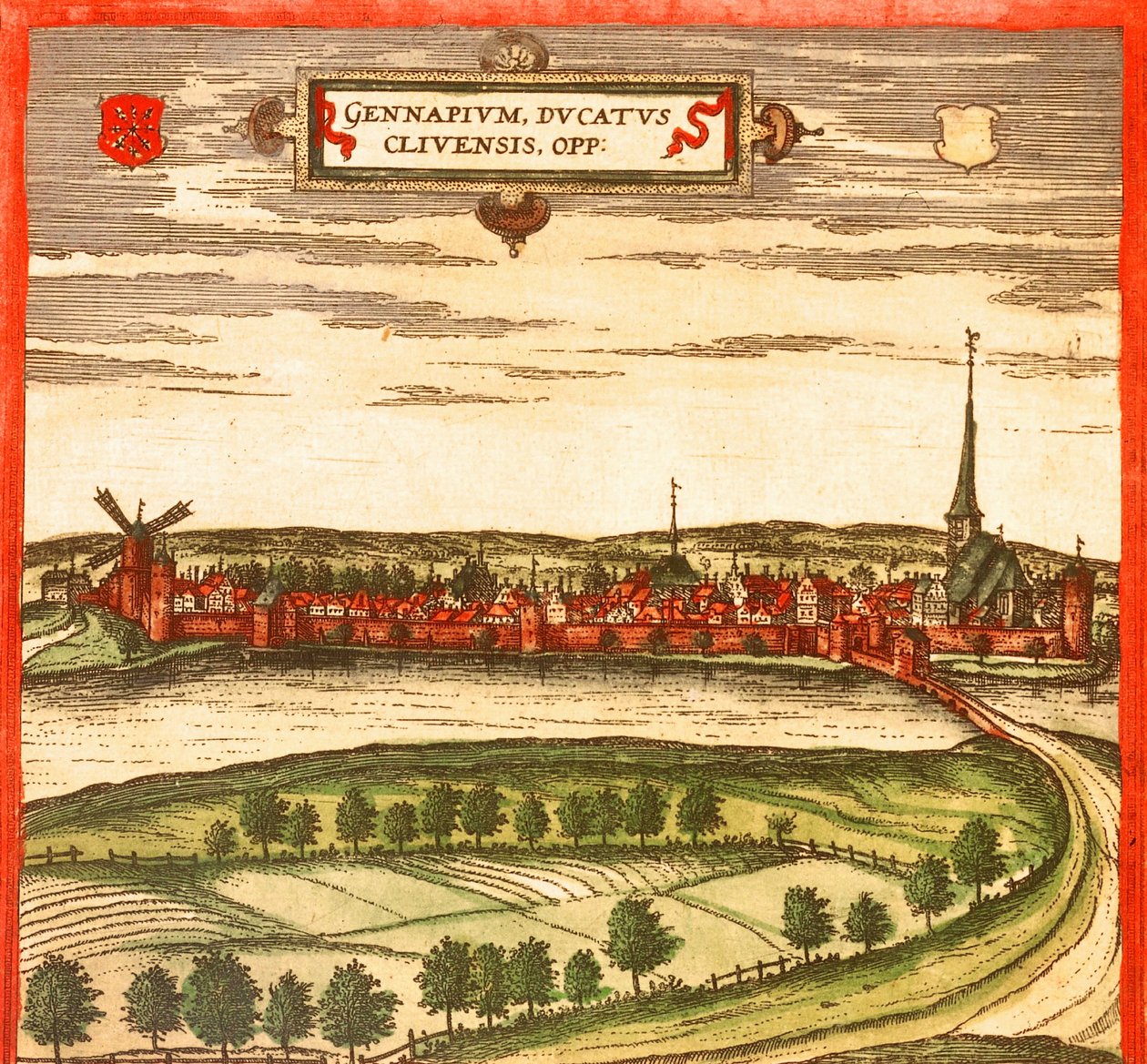Gennep, Holland af Georg and Hogenberg Franz (1535 90) Braun