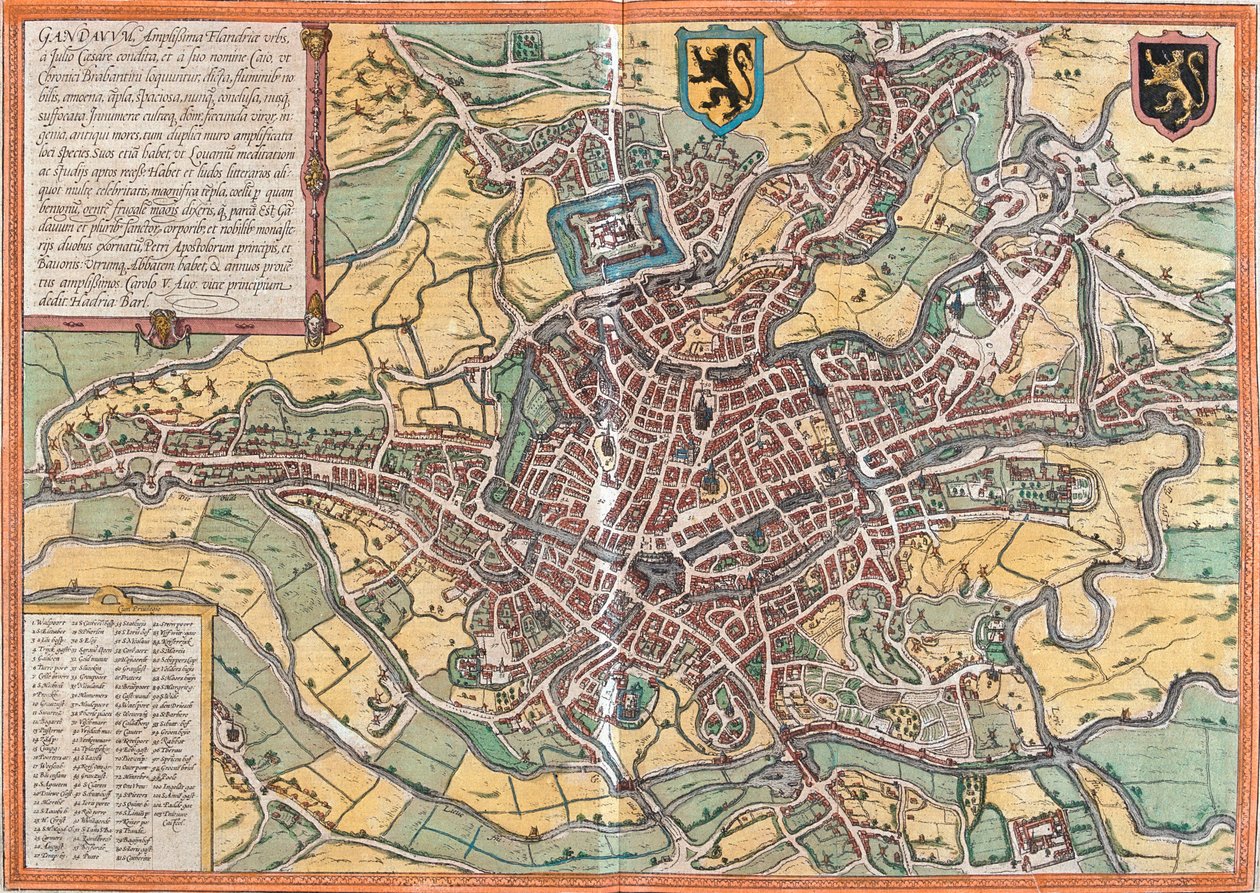Gent, Belgien af Georg and Hogenberg Franz (1535 90) Braun
