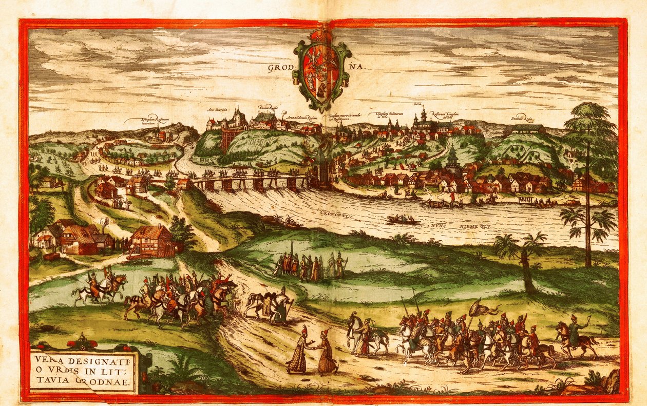 Grodno, Polen af Georg and Hogenberg Franz (1535 90) Braun
