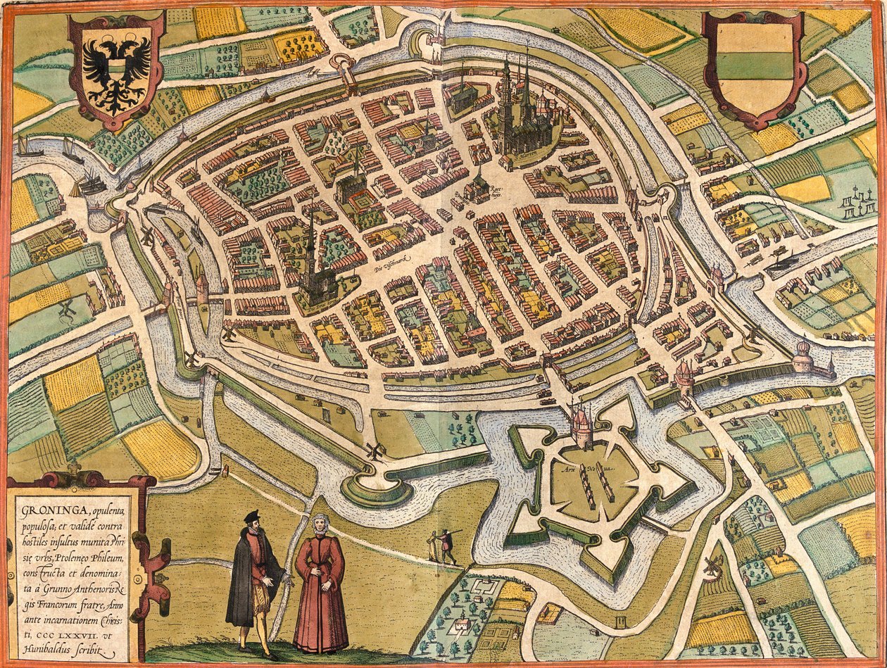 Groningen, Holland af Georg and Hogenberg Franz (1535 90) Braun