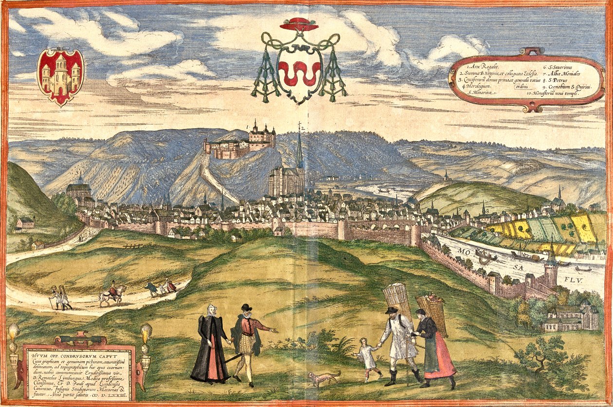 Huy, Belgien af Georg and Hogenberg Franz (1535 90) Braun