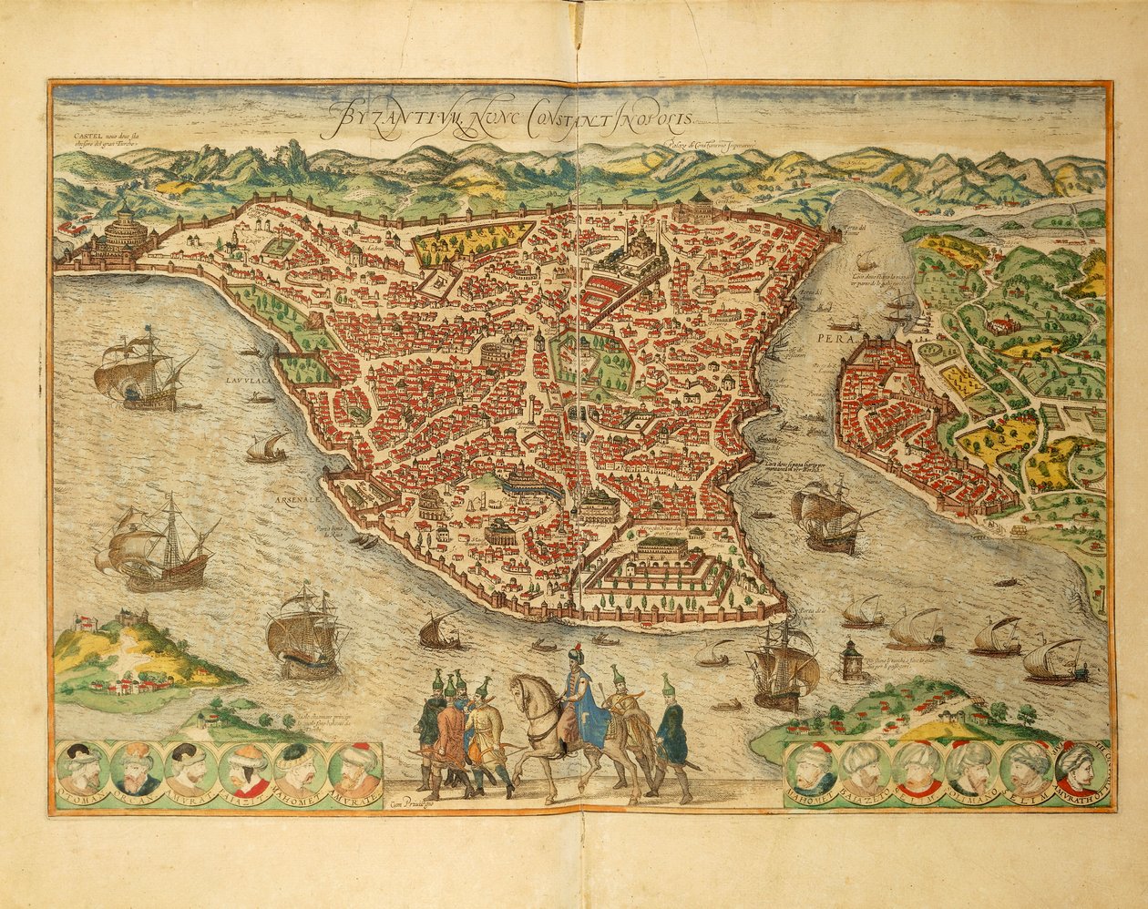 Istanbul fra verdensbyerne af Georg Braun af Georg Braun and Hogenberg Franz