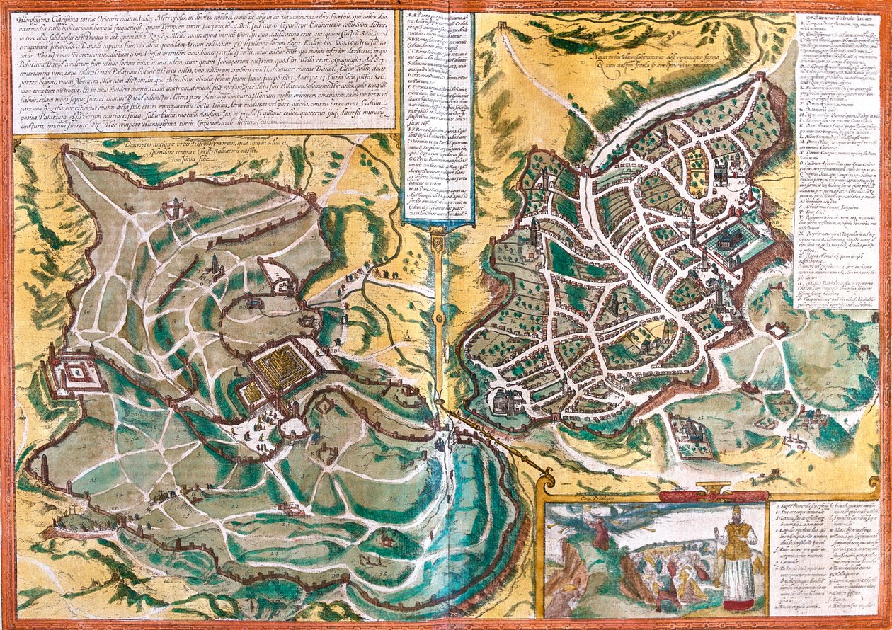 Jerusalem, Israel af Georg and Hogenberg Franz (1535 90) Braun