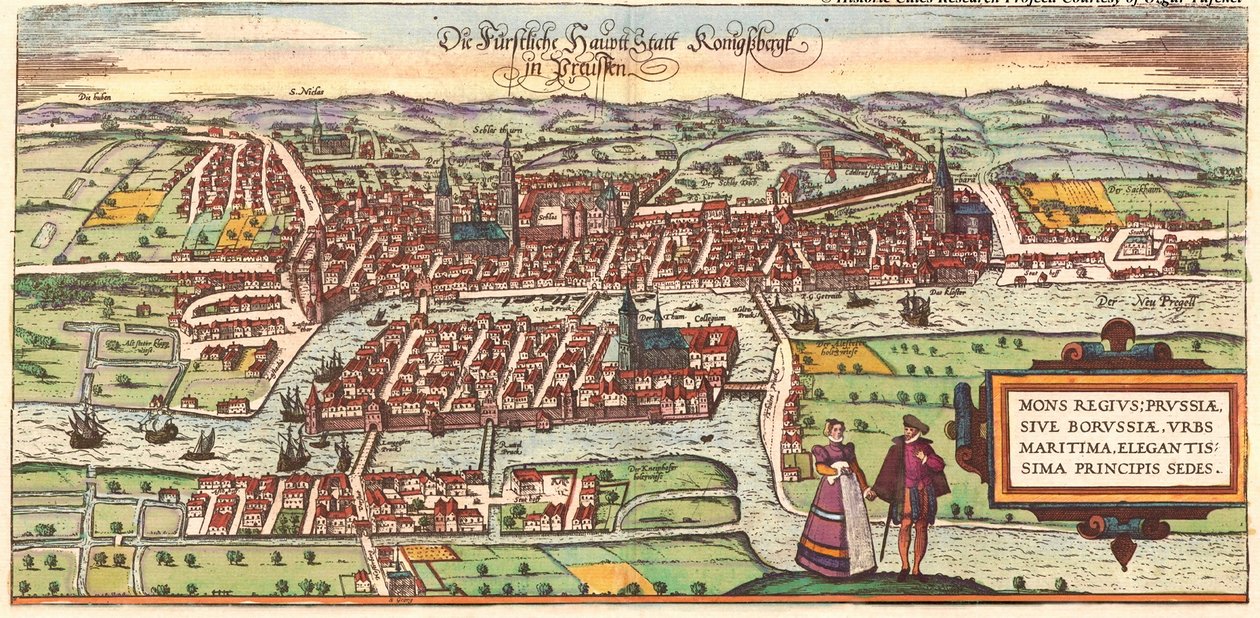 Kaliningrad, Rusland af Georg and Hogenberg Franz (1535 90) Braun