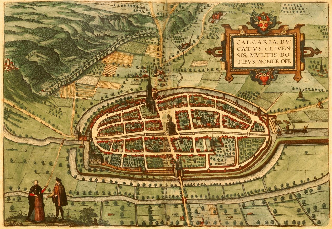 Kalkar, Tyskland af Georg and Hogenberg Franz (1535 90) Braun