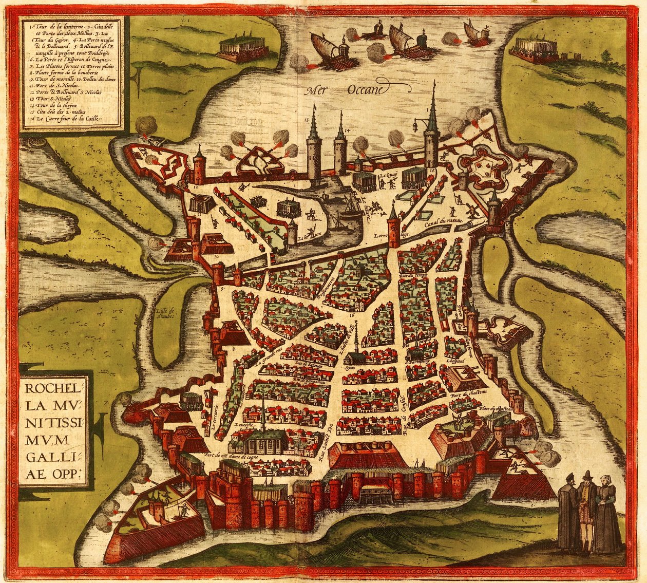La Rochelle, Frankrig af Georg and Hogenberg Franz (1535 90) Braun