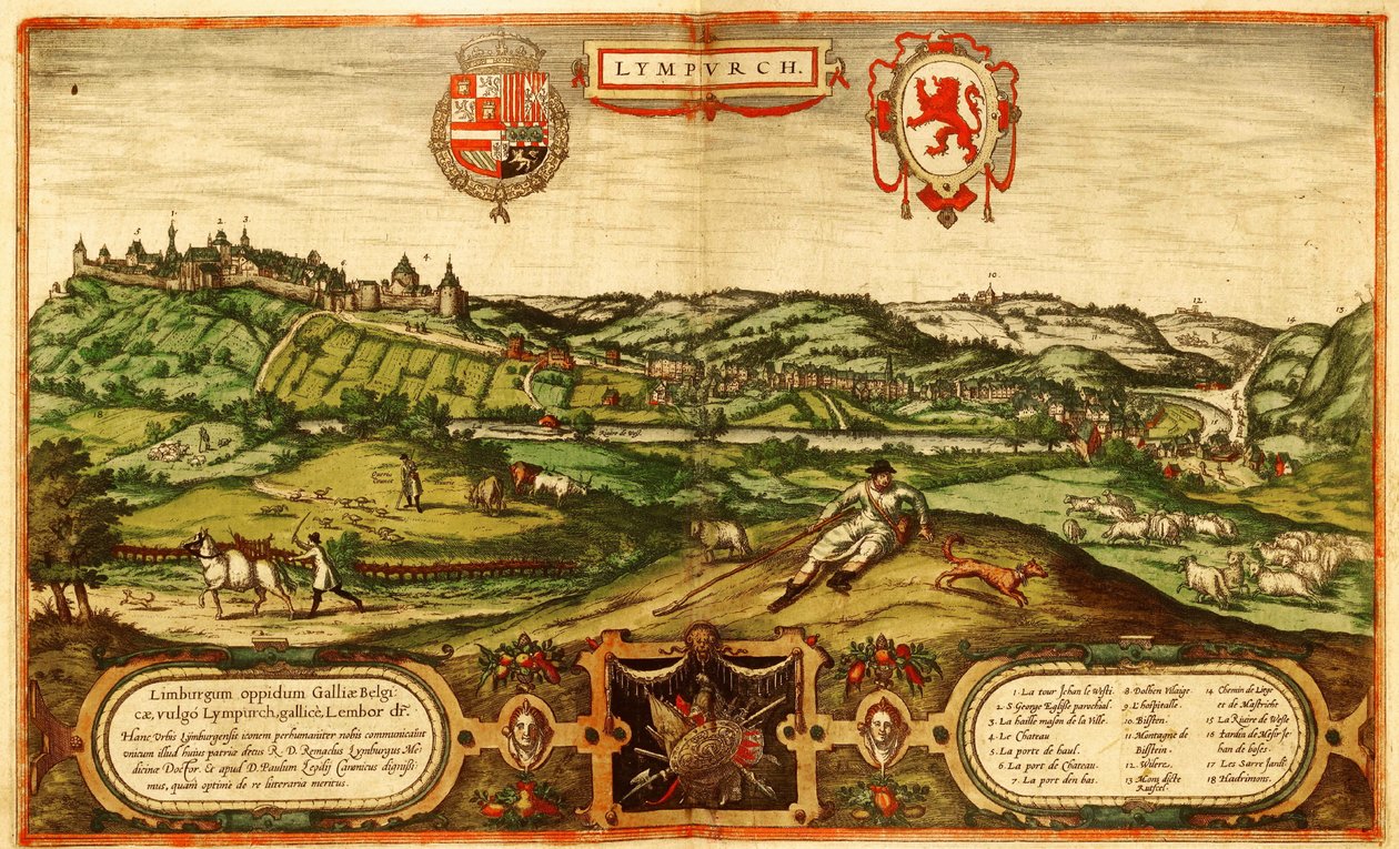 Limbourg, Holland af Georg and Hogenberg Franz (1535 90) Braun