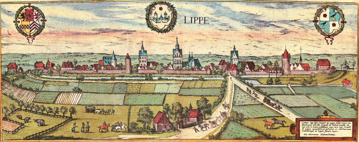 Lippe, Tyskland af Georg and Hogenberg Franz (1535 90) Braun