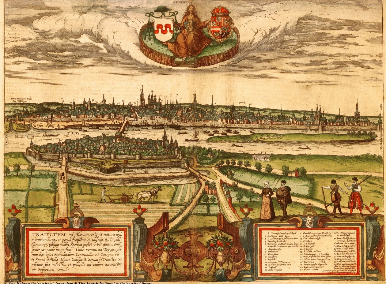 Maastricht, Holland, Nederlandene af Georg and Hogenberg Franz (1535 90) Braun