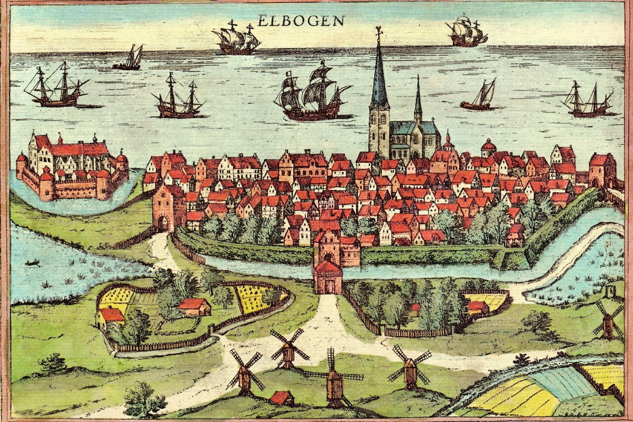 Malmø, Sverige af Georg and Hogenberg Franz (1535 90) Braun