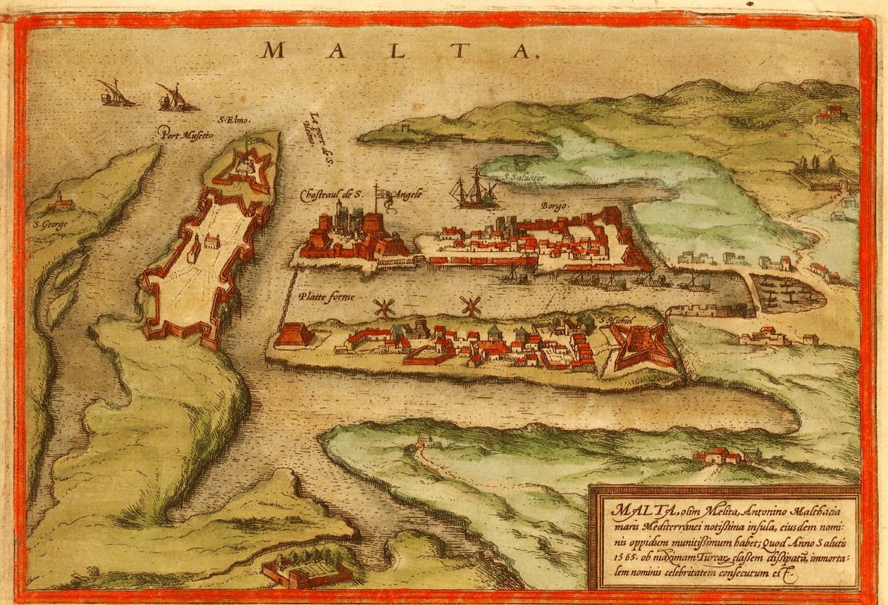 Malta af Georg and Hogenberg Franz (1535 90) Braun