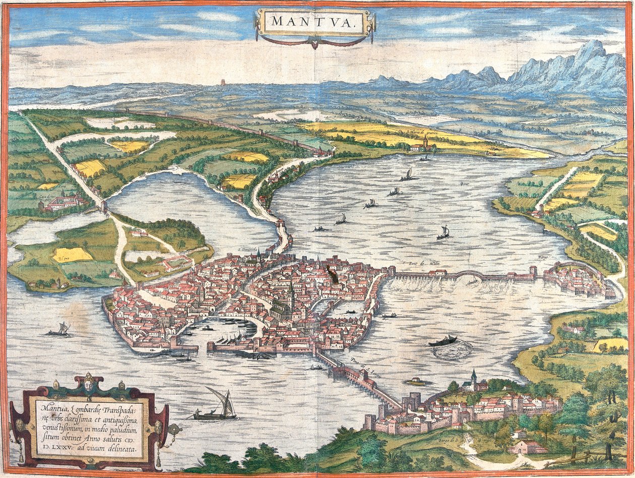 Mantua, Italien af Georg and Hogenberg Franz (1535 90) Braun
