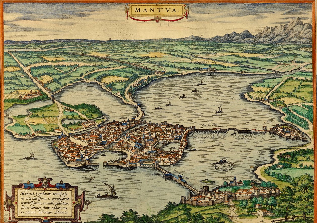 Mantua, Italien af Georg and Hogenberg Franz (1535 90) Braun