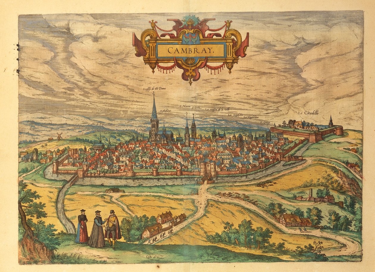 Kort over Cambrai fra Cities of the World af Georg Braun af Georg Braun and Hogenberg Franz